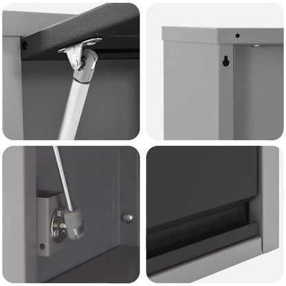 Werkzeugschrank mit Speicher Schwarz und Grau 50 x 25 x 35 cm