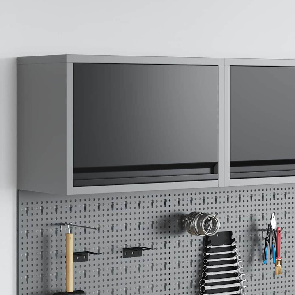 Werkzeugschrank mit Speicher Schwarz und Grau 50 x 25 x 35 cm