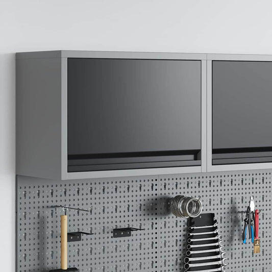 Werkzeugschrank mit Speicher Schwarz und Grau 50 x 25 x 35 cm