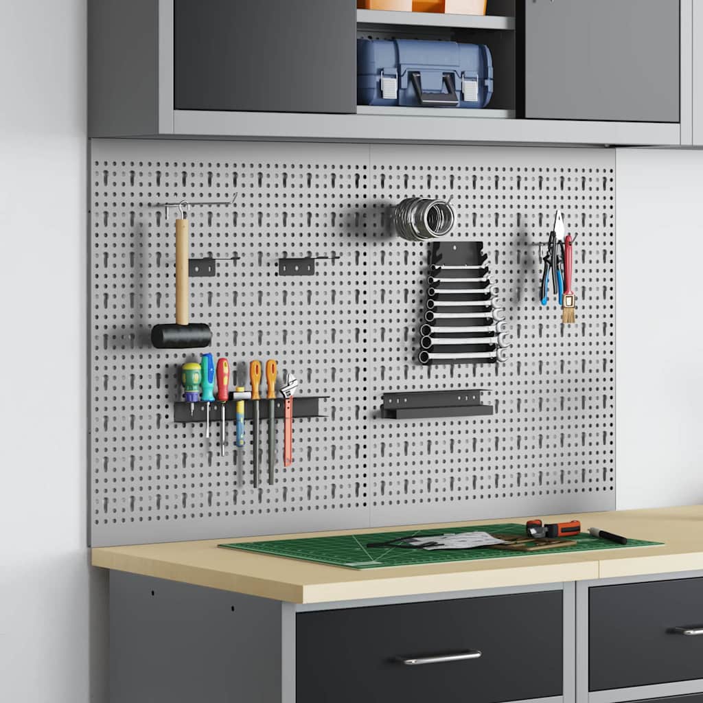 Aufbewahrungsbank 2 pcs Grau 100 x 1 x 60 cm