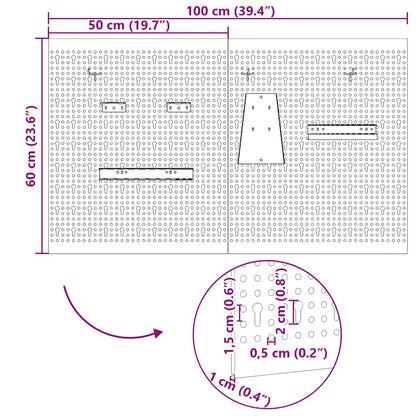 Aufbewahrungsbank 2 pcs Grau 100 x 1 x 60 cm