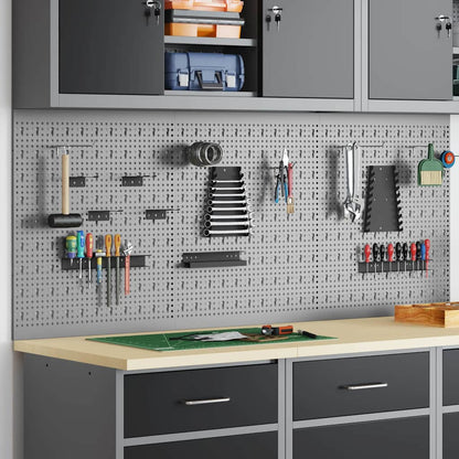 Aufbewahrungsbank 3 pcs Grau 150 x 1 x 60 cm