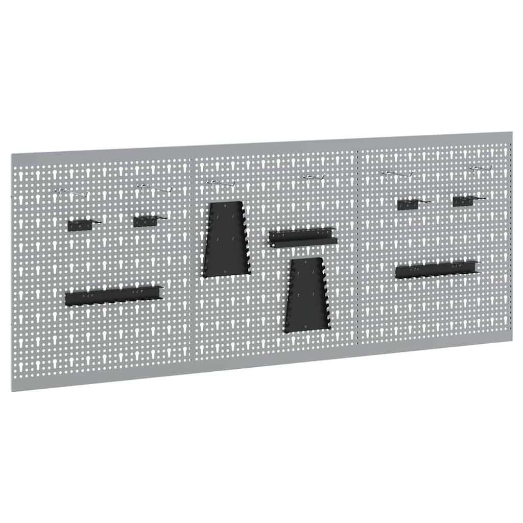 Aufbewahrungsbank 3 pcs Grau 150 x 1 x 60 cm