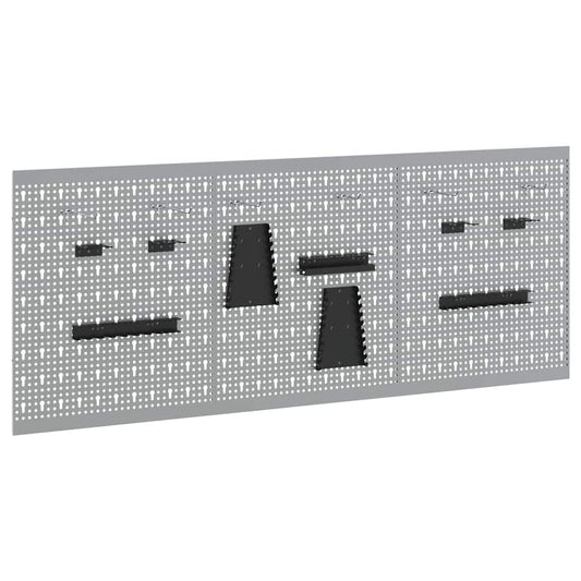 Aufbewahrungsbank 3 pcs Grau 150 x 1 x 60 cm