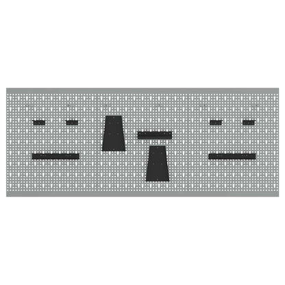 Aufbewahrungsbank 3 pcs Grau 150 x 1 x 60 cm