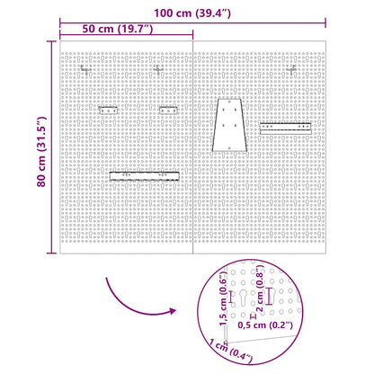 Aufbewahrungsbank 2 pcs Grau 100 x 1 x 80 cm