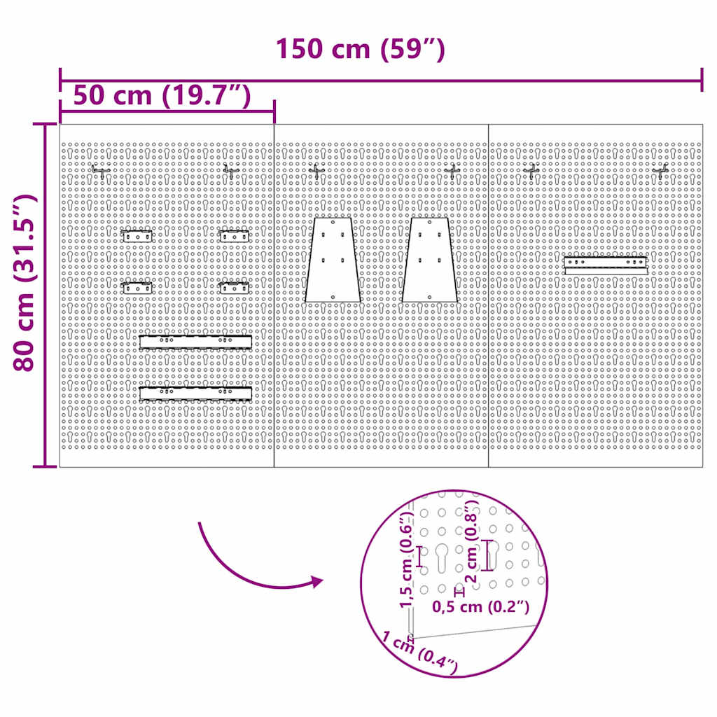 Aufbewahrungsbank 3 pcs Grau 150 x 1 x 80 cm