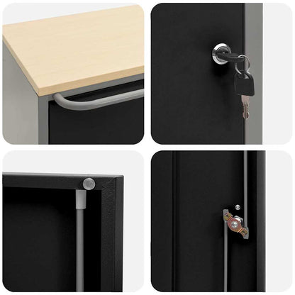 Werkbank mit Rad mit Speicher Schwarz und Grau 75 x 45 x 85 cm
