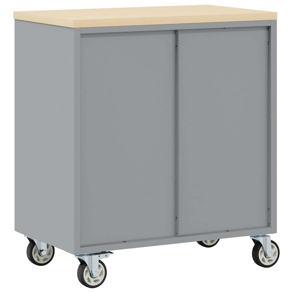 Werkbank Rot und Grau 75 x 45 x 85 cm Pulverbeschichteter Stahl