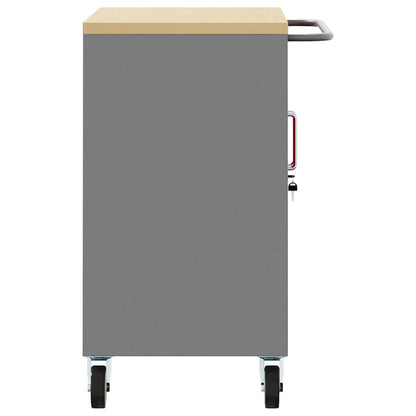 Werkbank Rot und Grau 75 x 45 x 85 cm Pulverbeschichteter Stahl