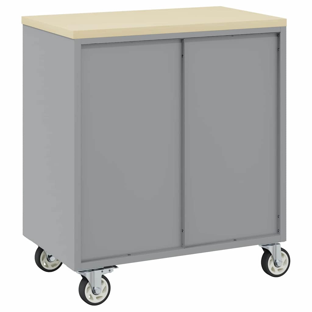 Werkbank mit Schubladen Schwarz und Grau 75 x 45 x 85 cm