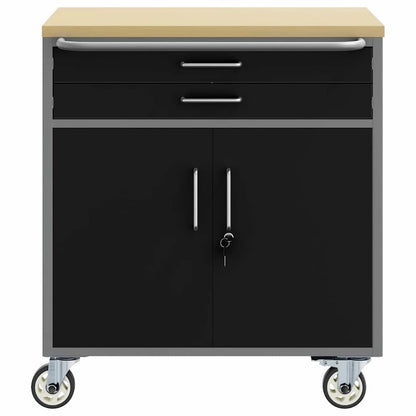 Werkbank mit Schubladen Schwarz und Grau 75 x 45 x 85 cm
