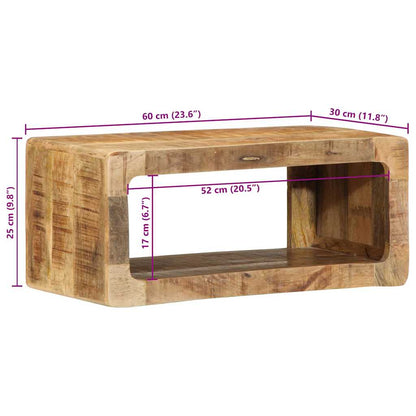TV-Schrank mit Regal Braun 60 x 30 x 25 cm Massivholz Mango