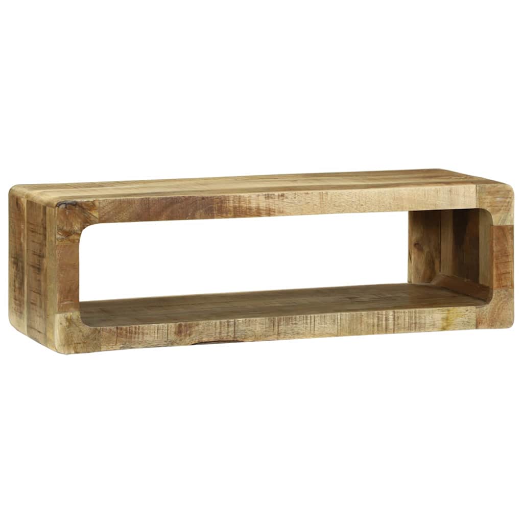 TV-Schrank mit Regal mit Speicher Braun Massivholz Mango