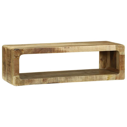 TV-Schrank mit Regal mit Speicher Braun Massivholz Mango
