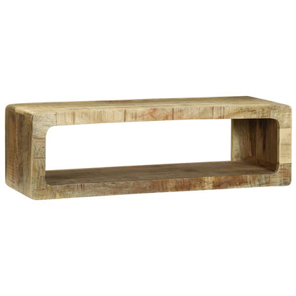 TV-Schrank mit Regal mit Speicher Braun Massivholz Mango