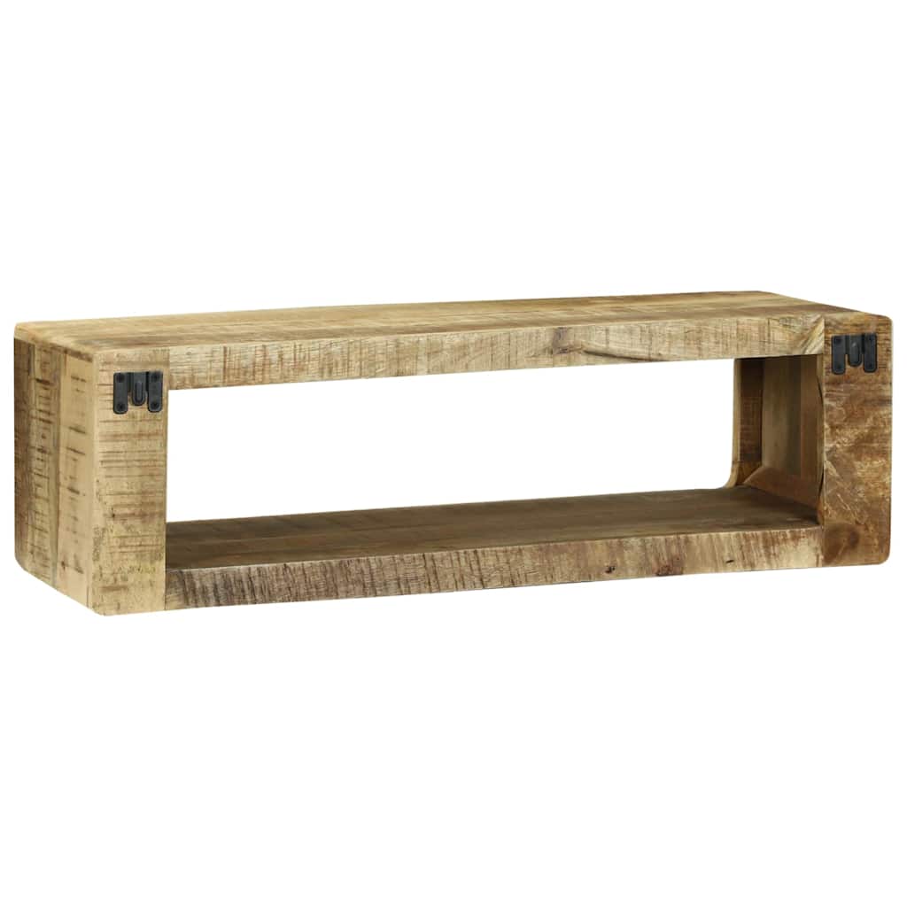 TV-Schrank mit Regal mit Speicher Braun Massivholz Mango