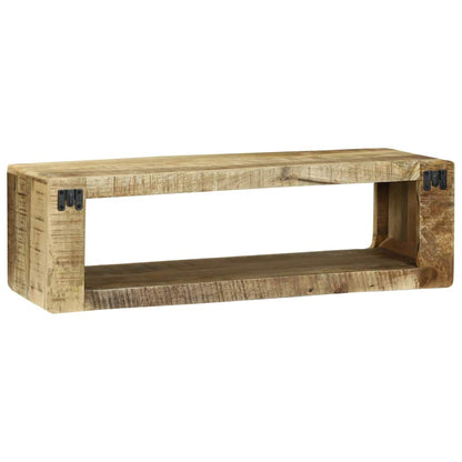TV-Schrank mit Regal mit Speicher Braun Massivholz Mango