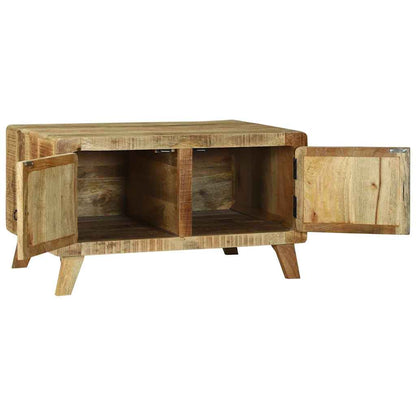 Couchtisch Braun 80 x 54 x 45 cm Raues Mango-Massivholz