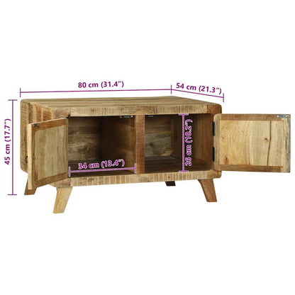 Couchtisch Braun 80 x 54 x 45 cm Raues Mango-Massivholz