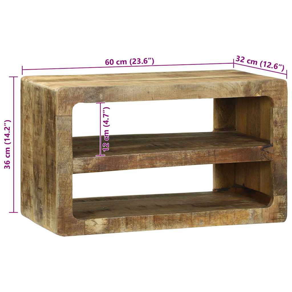 TV-Schrank mit Regal Braun 60 x 32 x 36 cm Massivholz Mango