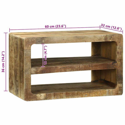 TV-Schrank mit Regal Braun 60 x 32 x 36 cm Massivholz Mango