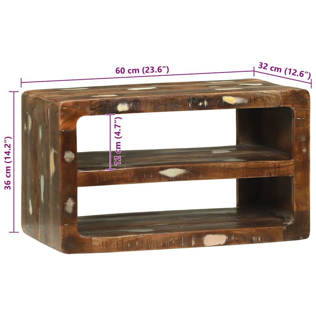 TV-Schrank Mehrfarbig 60 x 32 x 36 cm Massivholz Altholz