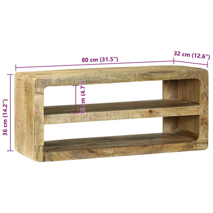 TV-Schrank mit Regal Braun 80 x 32 x 36 cm Massivholz Mango