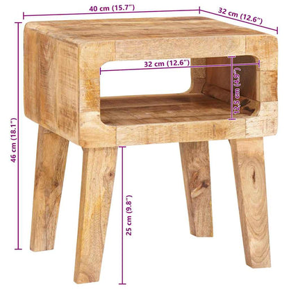 Beistelltische mit Regal 40 x 32 x 46 cm massives Mangoholz