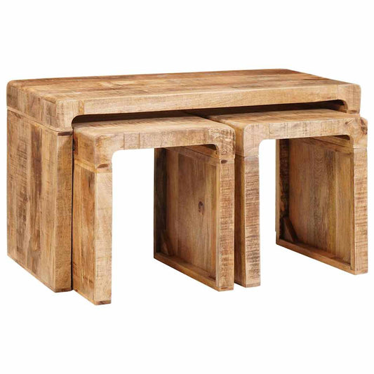 Satztische 3 pcs massives Mangoholz