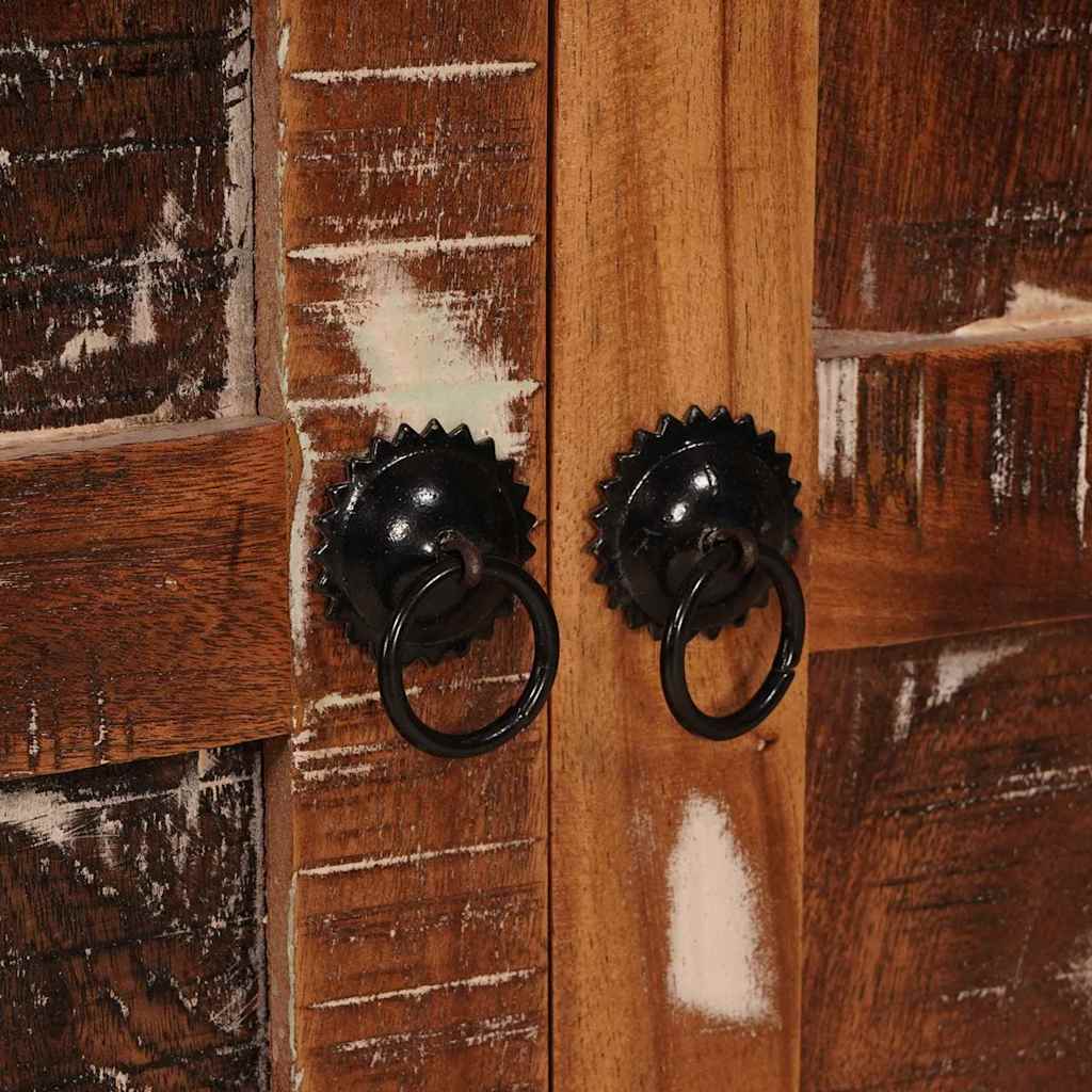 Badezimmer Schrank mit Tür Massivholz Altholz und Holzwerkstoff