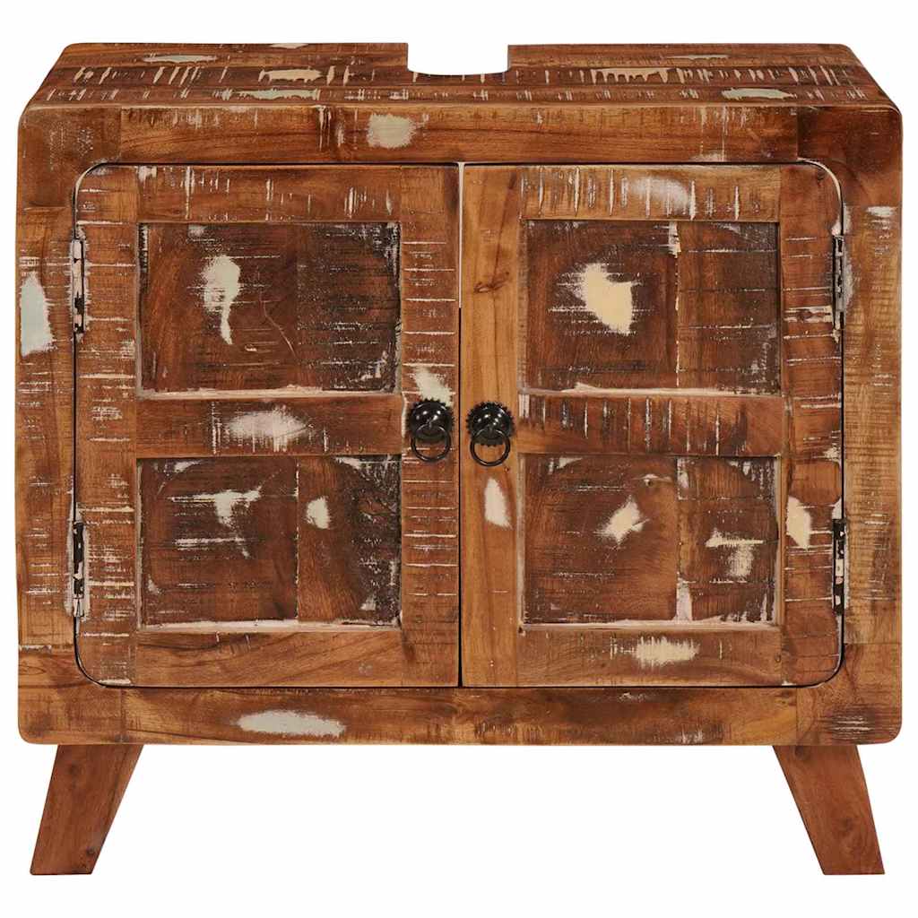 Badezimmer Schrank mit Tür Massivholz Altholz und Holzwerkstoff