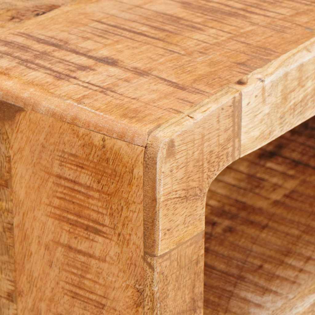 Schminktisch mit Regal Braun 90 x 76 x 45 cm massives Mangoholz