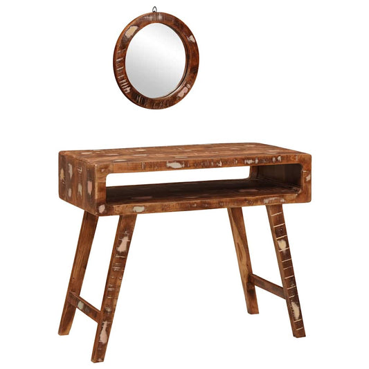 Schminktisch Braun 90 x 76 x 45 cm Massives recyceltes Holz