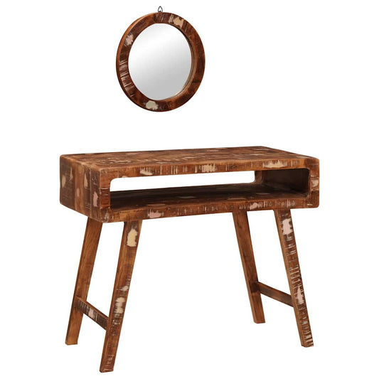 Schminktisch Braun 90 x 76 x 45 cm Massives recyceltes Holz