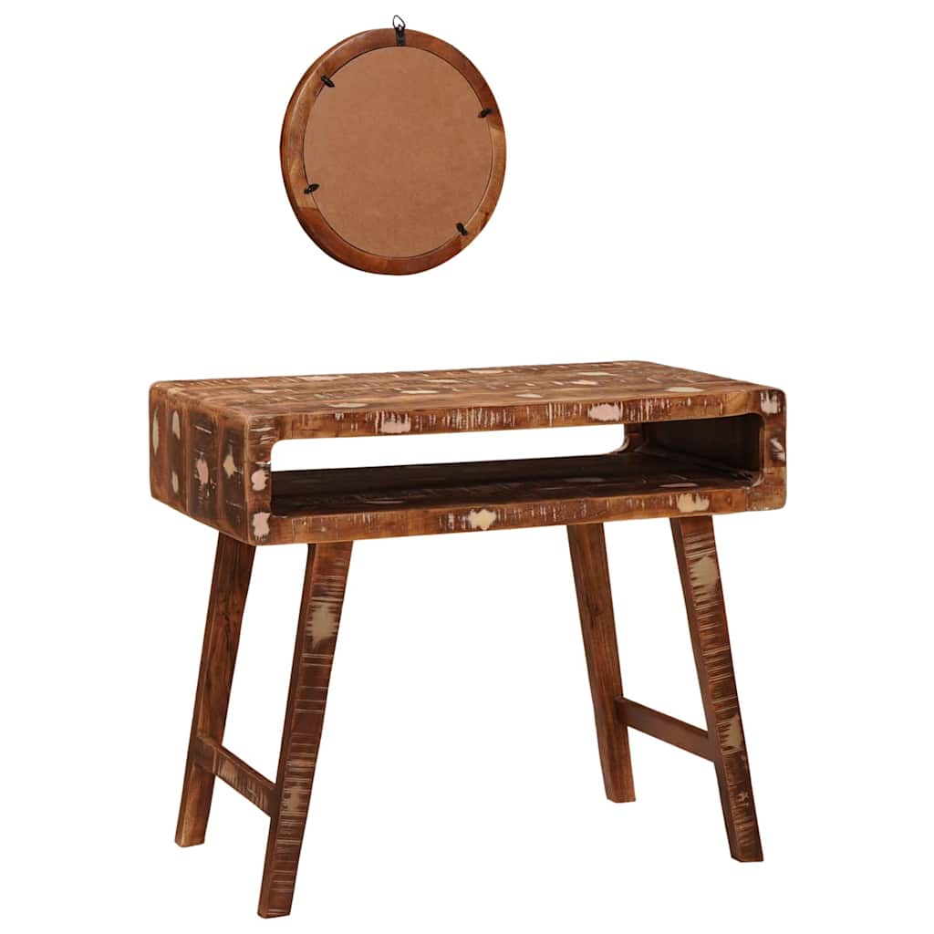 Schminktisch Braun 90 x 76 x 45 cm Massives recyceltes Holz