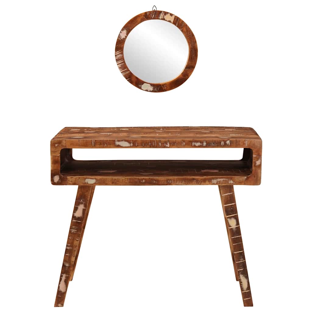 Schminktisch Braun 90 x 76 x 45 cm Massives recyceltes Holz