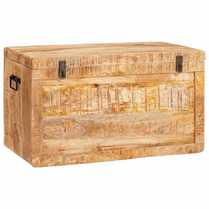 Aufbewahrungsbox mit Speicher Braun massives Mangoholz