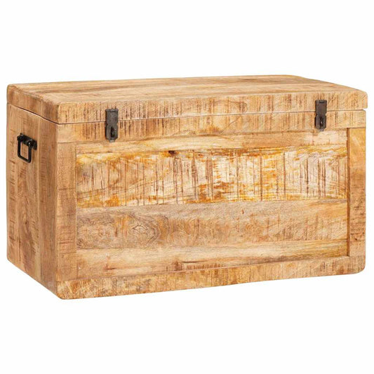 Aufbewahrungsbox mit Speicher Braun massives Mangoholz
