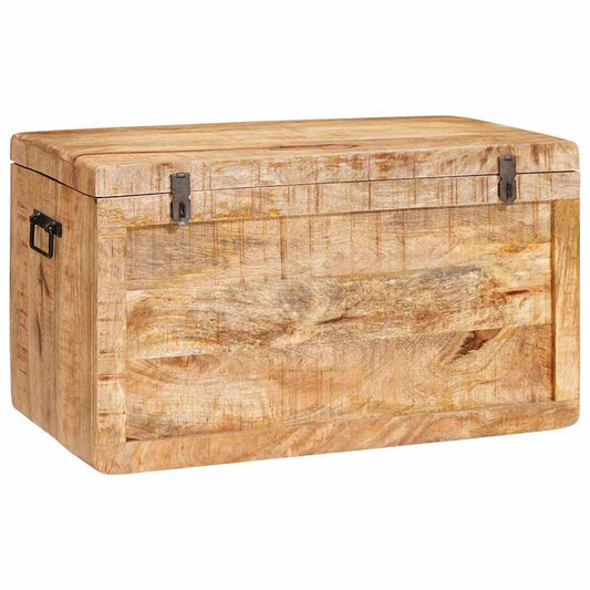 Aufbewahrungsbox mit Speicher Braun massives Mangoholz
