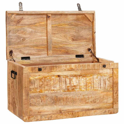 Aufbewahrungsbox mit Speicher Braun massives Mangoholz