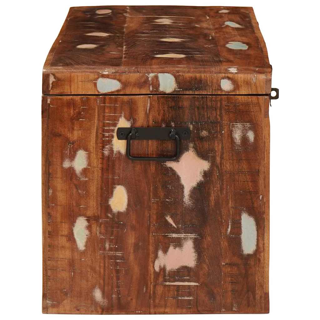 Aufbewahrungsbox mit Speicher Mehrfarbig recyceltes Massivholz