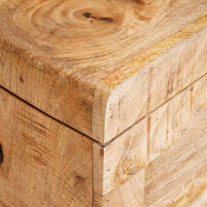 Aufbewahrungsbox mit Speicher mit Schloss massives Mangoholz