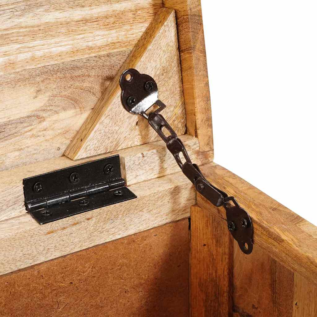 Aufbewahrungsbox mit Speicher mit Schloss massives Mangoholz