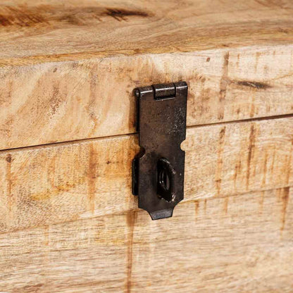 Aufbewahrungsbox mit Speicher mit Schloss massives Mangoholz