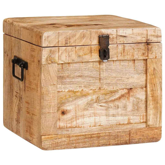 Aufbewahrungsbox mit Speicher mit Schloss massives Mangoholz