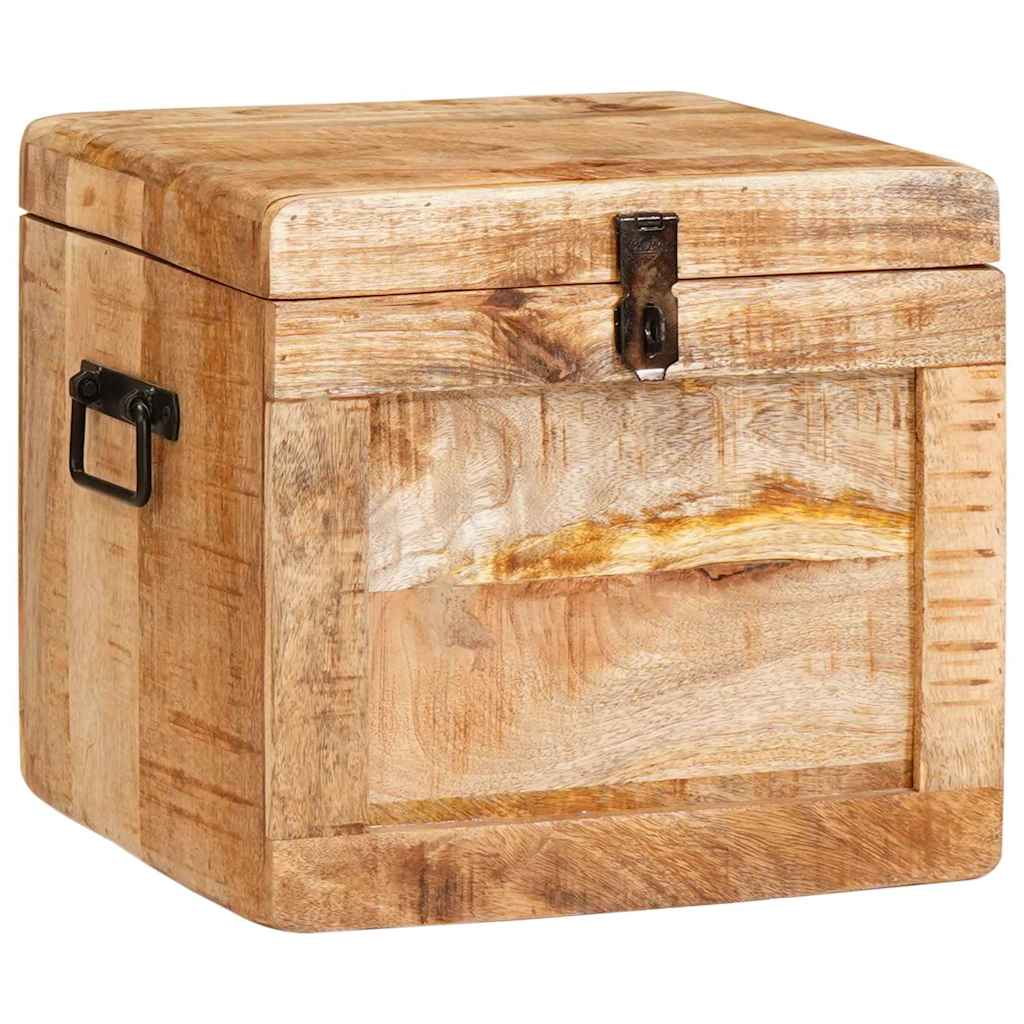 Aufbewahrungsbox mit Speicher mit Schloss massives Mangoholz