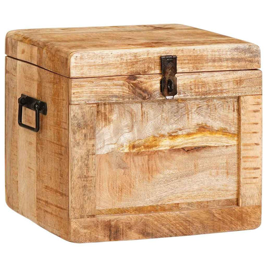Aufbewahrungsbox mit Speicher mit Schloss massives Mangoholz