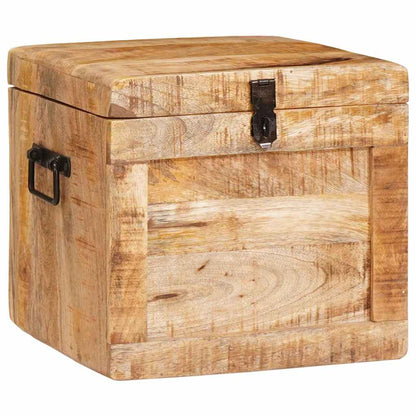 Aufbewahrungsbox mit Speicher mit Schloss massives Mangoholz
