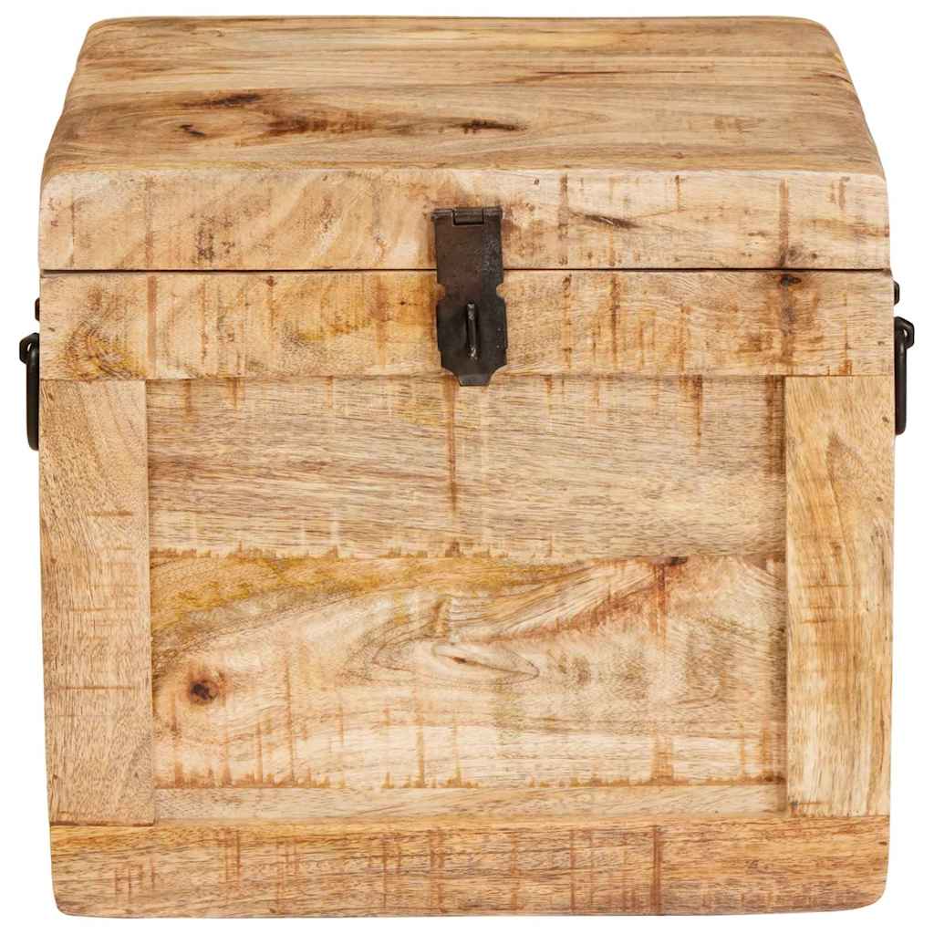 Aufbewahrungsbox mit Speicher mit Schloss massives Mangoholz